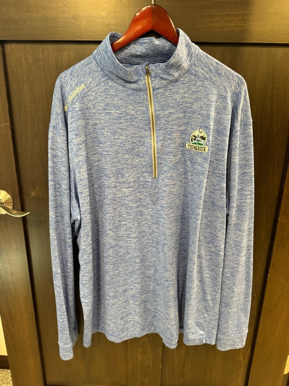 Columbia Men's Blue Heather Quarter-Zip Pullover Top of the Rock